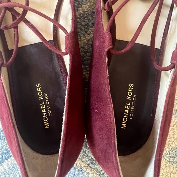 NEW! Michael Kors Collection Kallie Runway Lace Up Flat in Genuine Suede - Picture 5 of 7